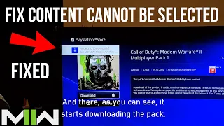 HOW TO FIX CONTENT CANNOT BE SELECTED MW2 SOLUTION (PS4) (PS5) WORKING CAMPAIGN MULTIPLAYER SPEC OPS