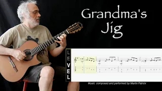 "Grandma's Jig". Fingerpicking Guitar lesson. Celtic guitar tab by Martin Patrick