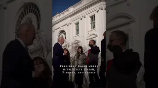 Billie Eilish meeting Joe Biden at the White House