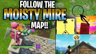 FORTNITE FOLLOW THE MAP FOUND IN MOISTY MIRE WEEK 9 CHALLENGE COMPLETE!!