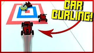 New Low Friction Ice Block Allows Epic Car Curling! - Scrap Mechanic Multiplayer Monday