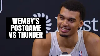 Victor Wembanyama's Post-Game Interview After Double-Double vs Thunder | 2.29.2024