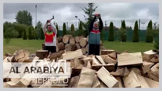 Chopping wood, Pesident Lukashenko quips 'We will not let Europe freeze this winter'