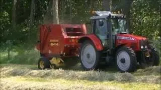 Baling hay with Massey Ferguson 6465