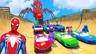 GTA 5 SPIDER-MAN 2, POPPY PLAYTIME, Five Nights at Freddy's Join in Epic New Stunt Racing #43