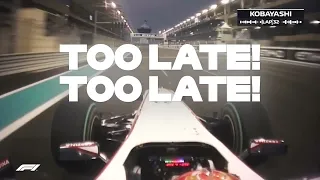 Kamui Kobayashi intensive Too Late message at the Abu Dhabi GP 2010 😂