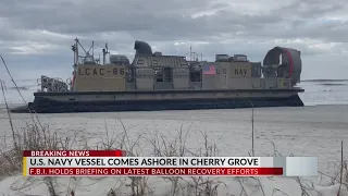 PHOTOS: Navy vessel comes ashore in North Myrtle Beach