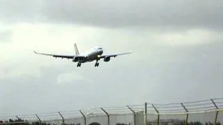 Lufthansa  Airbus a330 smooth landing on short runway.