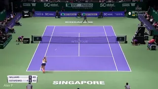 Jelena Ostapenko screaming at a ball kid