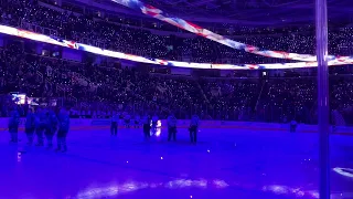 National anthem for the  SJ Sharks & a moment of silence for the  Late Coach Jim Wiley