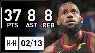 LeBron James DOMINANT Full Highlights vs Thunder (2018.02.13) - 37 Pts, 8 Reb, 8 Ast, CLUTCH!