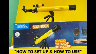HOW TO USE NATIONAL GEOGRAPHIC TELESCOPE 50/600 / HOW TO SET UP TELESKOPE / HOW TO USE PLANISPHERE