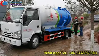 ISUZU 5m3 sewer vacuum sewage tanker truck