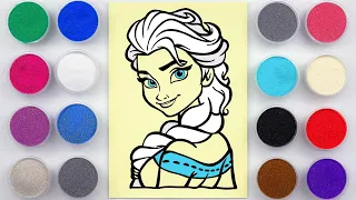 Sand painting princess Elsa for kids coloring