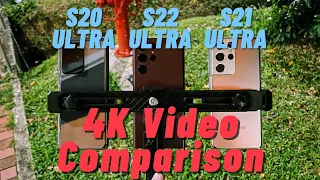 Galaxy S20 Ultra vs S21 Ultra vs S22 Ultra 4K low light video comparison, 3 Exynos generations!