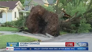 Trees and roofs damaged as severe storm moves through Newton on Sunday