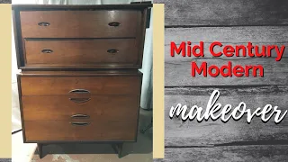 MCM Dresser Flip | Furniture Makeover | Trash to Treasure | DIY Paint Color | Mid Century Modern