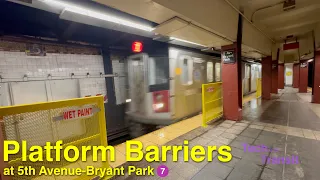 5th Avenue-Bryant Park station before and after platform barriers