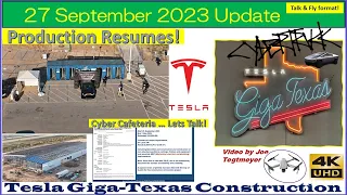 Vehicle Production Resumes! Also, 1st Crash Test Conducted!  27 Sep 2023 Giga Texas Update (07:55AM)