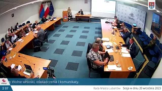 60 sesja RM Lubartów - VIII kadencja w dniu 20.09.2023