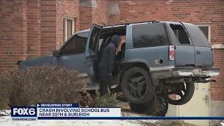 Milwaukee school bus, SUV crash near 55th and Burleigh | FOX6 News Milwaukee