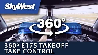 Ready to Take Control? 360° SkyWest E175 Takeoff