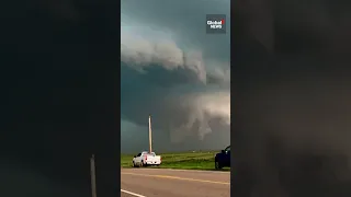 Oklahoma tornadoes: Timelapse shows funnel cloud forming over western town