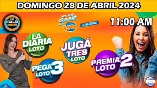 Sorteo 11 AM Resultado Loto Honduras, La Diaria, Pega 3, Premia 2, DOMINGO 28 de abril 2024