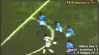 Serie A 1992-1993, day 5 Napoli - Juventus 2-3 (R.Baggio goal)