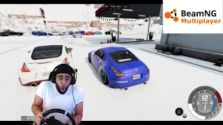 Playing BeamNG.Drive but in the snow... HILARIOUS lmaooo