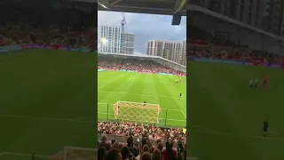 Brentford fans before the 2-0 win against arsenal