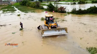 Full Video Best action Showing Heavy dump truck 25T dumping soil Filling Land push by Dozer SHANTUI