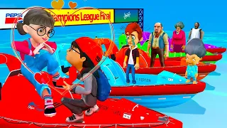 SCARY TEACHER 3D FAT- TANI HATE ICE SCREAM - CANOE RACE AT THE BEACH!!! FUNNY ANIMATION AND THE END