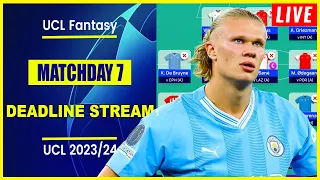 UCL Fantasy Matchday 7: Deadline Stream | Live Q&A | Champions League Fantasy Tips 2023/24