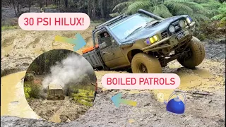 Gq Patrol Vs Ln106 Hilux / Tassies worst mud, Jeffries track