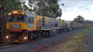 TasRail TR06 TR13 #33 train struggling up the hill over Opossum Road