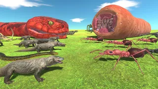 Who Is The Winner - Giant Titanoboa VS Giant Worm - Animal Revolt Battle Simulator