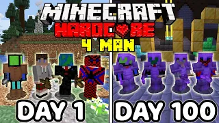 We Survived 100 Days In Hardcore Minecraft - Squad Minecraft Hardcore 100 Days