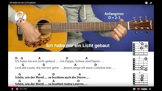 "Ich habe mir ein Licht gebaut", Laternenlied von Reinhold Pomaska, m. Akkorden+Text für Gitarre