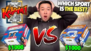 $1,000 BASKETBALL VS FOOTBALL PRIZM HOBBY BOX BATTLE (INSANE BLACK GOLD PULL)! 😱🔥