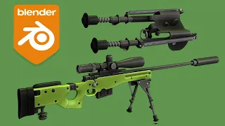 Blender Gun Modeling Tutorial | AWM Sniper Bipod (Arijan)