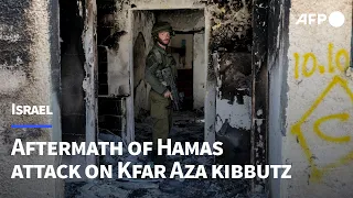 Israel's Kfar Aza kibbutz left in ruins after deadly Hamas attack | AFP