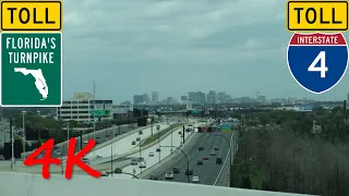 ⁴ᴷ I-4 Ultimate Express Lanes to downtown Orlando, FL [4K VIDEO]