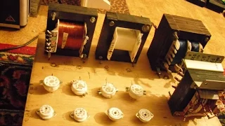 Homemade EL34/6ca7 Push Pull Tube amplifier with DIY Ultra linear Hi-Fi Output transformers.