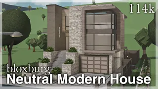 Bloxburg - Neutral Modern House Speedbuild (exterior)