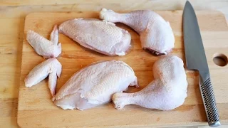 How to cut a chicken in pieces and use the bones to make a chicken stock