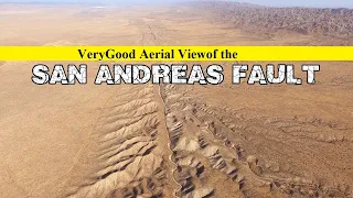 Aerial View of San Andreas Fault Earthquake Fault Line Running through Carrizo Plain of California