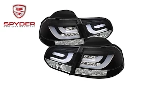 Spyder - Volkswagen Golf / GTI 10-13 G2 Type With Light Bar LED Tail Lights - Black