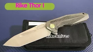 Rike Thor 1 Knife Integral Titanium framelock flipper knife with M390 blade and Carbon Fiber inlays