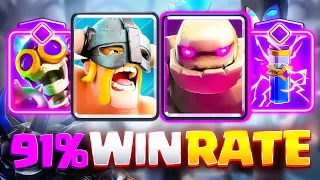 91% WIN RATE WITH THE BEST & NEWEST GOLEM DECK🔥 - JUST SKILLFUL PLAYERS CAN PLAY IT🏆